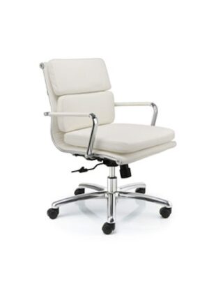 White Leather Chair - Ideal Furniture